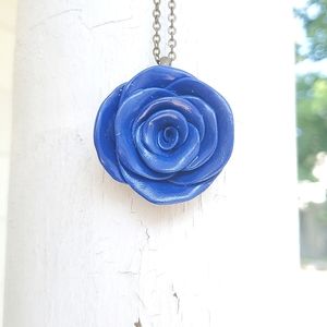 Rose handmade necklace vintage brass chain